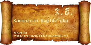 Karmazsin Boglárka névjegykártya