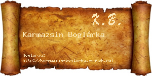 Karmazsin Boglárka névjegykártya