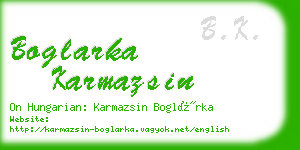 boglarka karmazsin business card